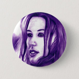 Lila Leute-Frauen-Mode-Porträt-Kunst Button