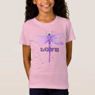 Lila Libelle Girly Liebe niedlich Girly Insect T-Shirt