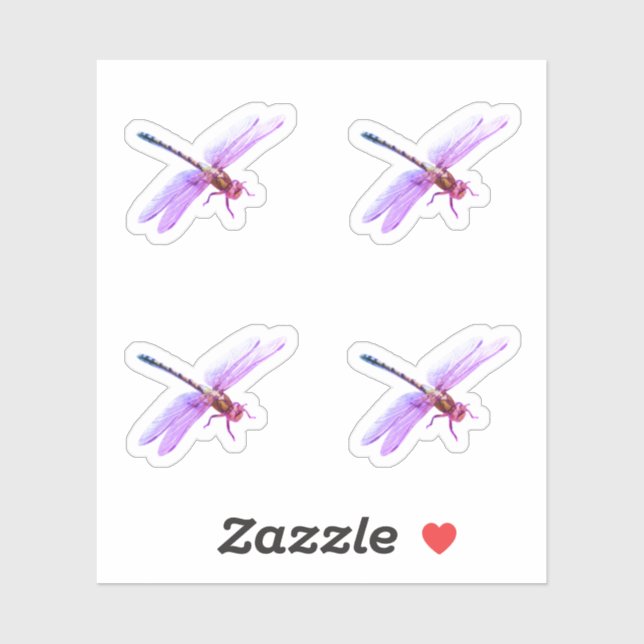 Lila Libellen Aufkleber (Blatt)