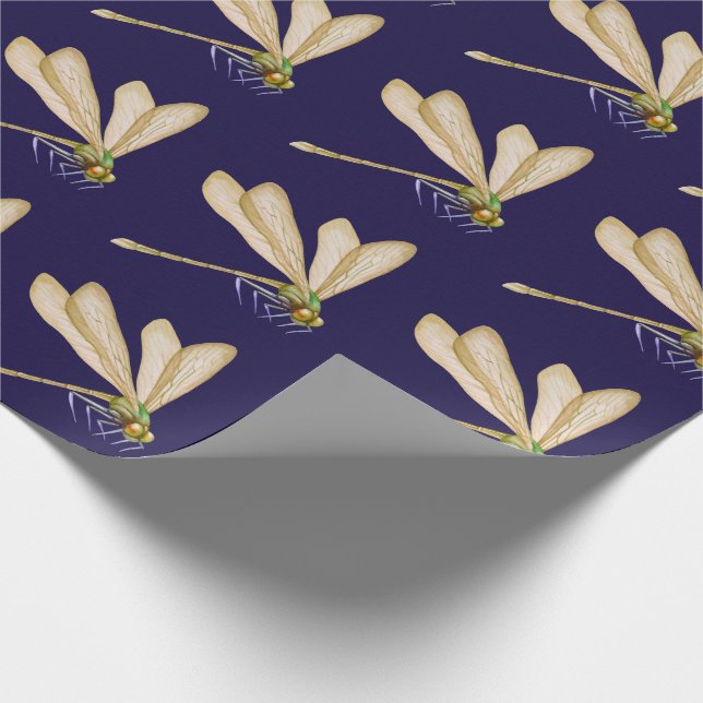 Lila Libellen Geschenkpapier (Ecke)