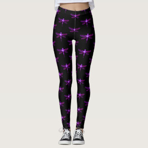 Lila Libellen-Leggings Leggings