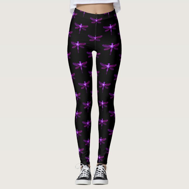 Lila Libellen-Leggings Leggings (Vorderseite)