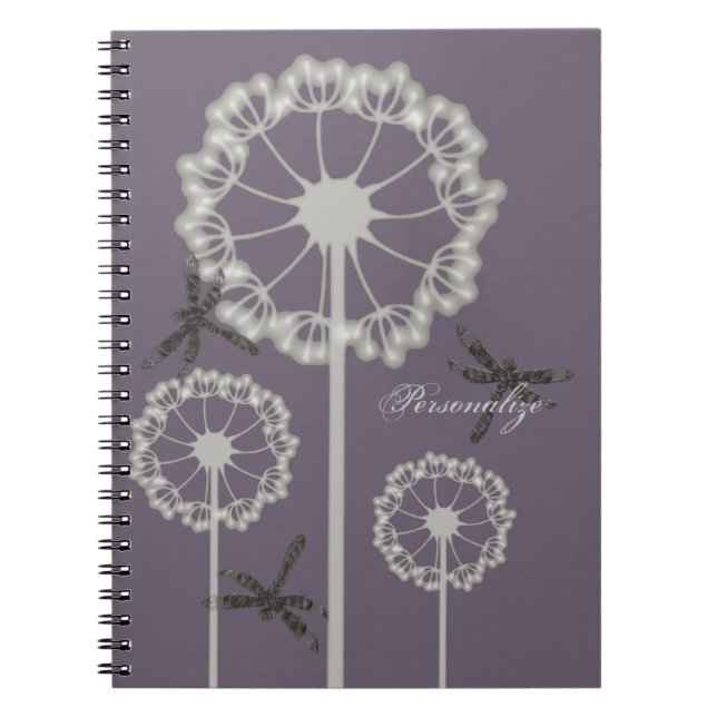 Lila Libellen-Notebook Notizblock (Vorderseite)