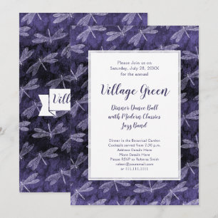 Lila Libellen Sommernacht Elegantes GRILLEN Party Einladung