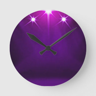 LILA LICHT-ACRYLwand-UHR! Runde Wanduhr