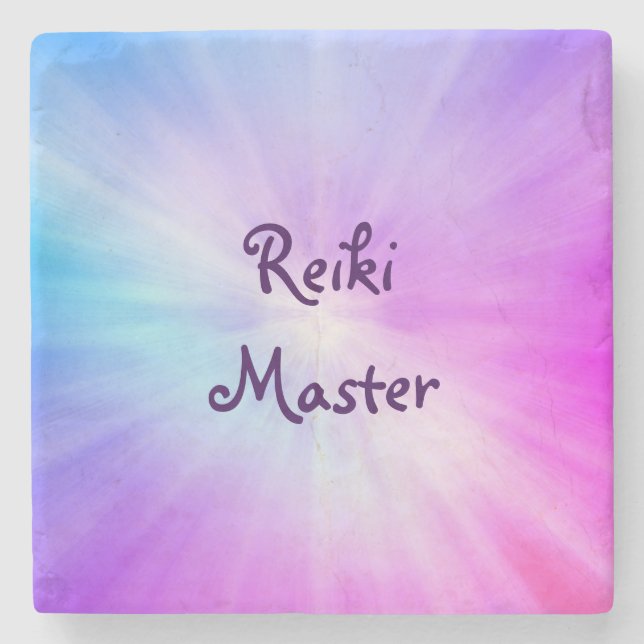 Lila Licht, Reiki Master Design Steinuntersetzer (Vorderseite)