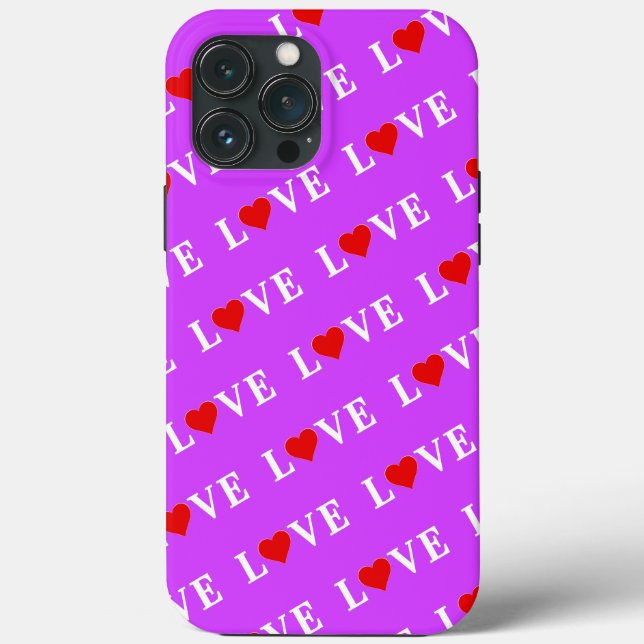 Lila LIEBE Case-Mate iPhone Hülle (Rückseite)