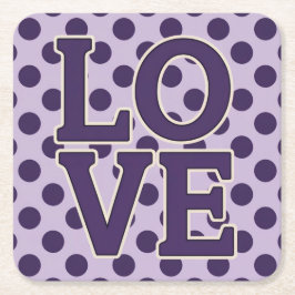 Lila LIEBE Dots Lavender Untersetzer Set