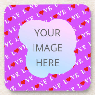 Lila LIEBE Getränkeuntersetzer