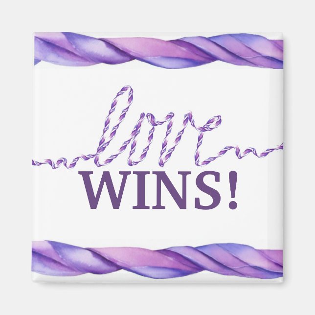 Lila "Liebe gewinnt" Multifunktionsmagnet Magnet (Vorne)