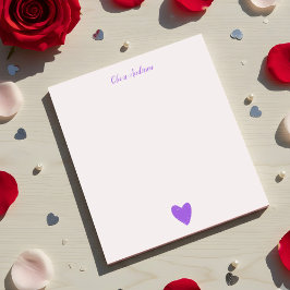 Lila Liebe Herz Personalisiert Notepad Notizblock