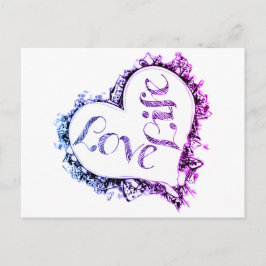 Lila Liebe Herzdesign Postkarte