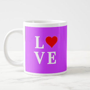 Lila LIEBE Herzlich willkommen Jumbo-Tasse