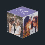 Lila Liebe ist Liebe Gold Confetti - Hochzeiten Fo Würfel<br><div class="desc">Foto Würfel mit Platz für vier Ihrer Hochzeit Fotos,  mit Liebe ist Liebe auf einem lila Hintergrund mit Imitaten goldenen Konfetti verziert geschrieben.</div>