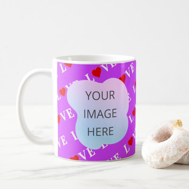 Lila LIEBE Kaffeetasse (Mit Donut)