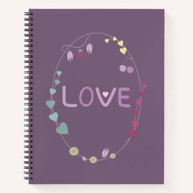 lila Liebe Notizbuch (Vorderseite)