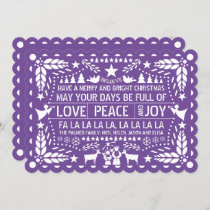 Lila Liebe Peace Joy Papel Picado Weihnachten
