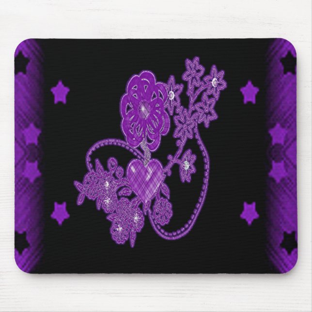 Lila Liebe-Szene Mousepad (Vorne)