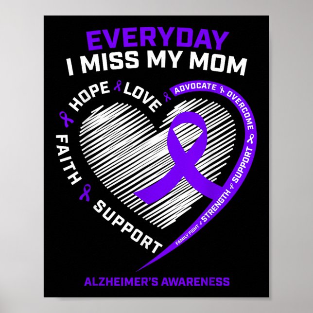 Lila liebende Gedächtnismutter verpasst meine Mama Poster (Vorne)