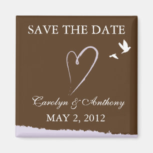 Lila Liebevogel SAVE THE DATE Magnet