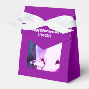 Lila Liebhaber des schönen Weißen Hundes Geschenkschachtel
