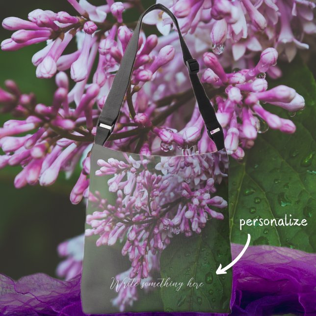 Lila lila Blume nach Regen Tragetaschen Mit Langen Trägern (Von Creator hochgeladen)