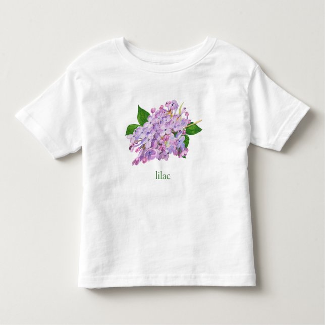 Lila lila botanische Aquarellfarbe Kleinkind T-shirt (Vorderseite)