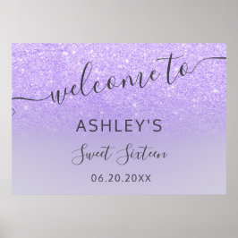 Lila lila Glitzer eleganter Empfang süß 16 Poster