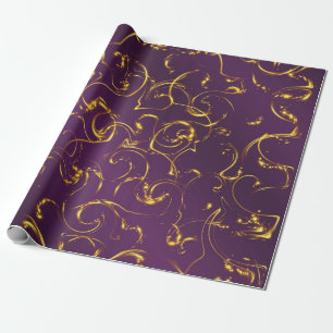 lila, lila, gold, golden, farbig, abstrakt, geschenkpapier
