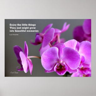 Lila lila-lila-Orchidee, inspirierendes Zitat Poster