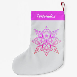 Lila-lila Mandala Personalisiertes Weihnachten Kleiner Weihnachtsstrumpf