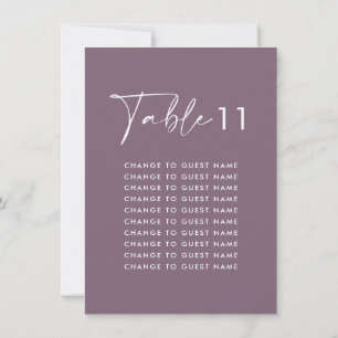 Lila lila moderne Hochzeitstisch-Sitzkarte