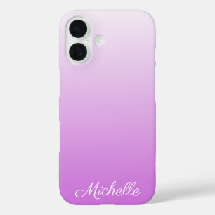 Lila lila Ombre personalisierter Name iPhone 16 Hülle