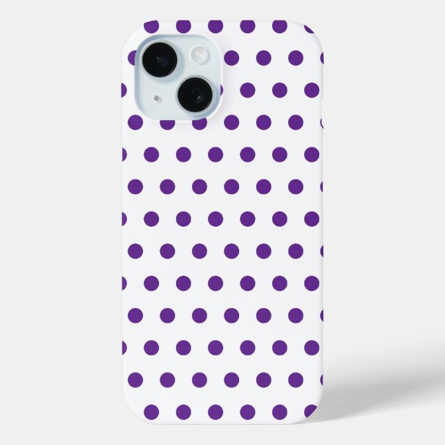 Lila-lila Punkte-Muster Weiß Case-Mate iPhone Hülle (Rückseite)