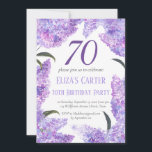 Lila Lilac 70th Floral Elegant Geburtstag Einladung<br><div class="desc">Lila,  elegant,  Lavendel,  lila Blume,  botanische Aquarell 70. Geburtstag Party,  siebzigste Einladungen. Handgemalte Aquarelllik von mir. Personalisieren Sie es mit Ihren Daten.</div>