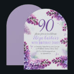 Lila Lilac 90th Floral Elegant Geburtstag Einladung<br><div class="desc">Lila,  elegant,  Lavendel,  lila Blume,  botanische Aquarell 90. Geburtstagsparty,  neunzig Einladungen. Personalisieren Sie es mit Ihren Daten.</div>
