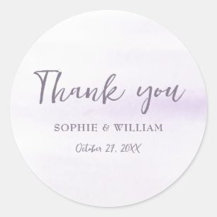 Lila Lilac Beautiful Elegant Wedding Vielen Dank Runder Aufkleber