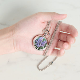 Lila Lilac Blooms Floral Armbanduhr