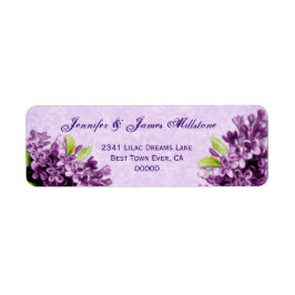 Lila Lilac Blossoms Vintage Wedding Label
