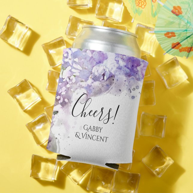 Lila Lilac Blume Aquarellfarben-Gastgeschenk Hochz Dosenkühler (In Situ Sommer)