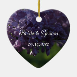 Lila Lilac-Blume Hochzeit Keramik Ornament