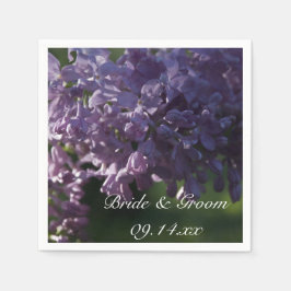 Lila Lilac-Blume Hochzeit Serviette