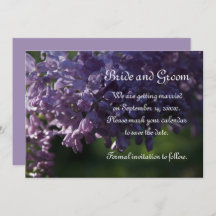 Lila Lilac-Blume Hochzeitssache Datum speichern