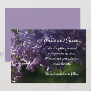 Lila Lilac-Blume Hochzeitssache Datum speichern Einladung