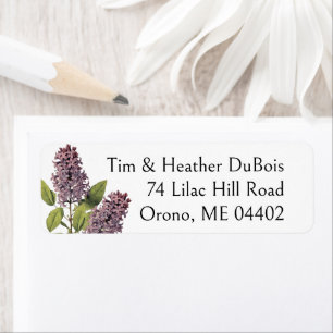 Lila Lilac Blume Personalisierte Rücksendeadresse