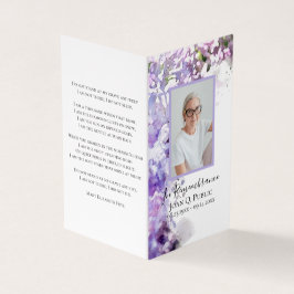 Lila Lilac Blume Wasserfarben Beerdigung Gebet Visitenkarten