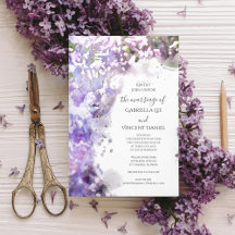 Lila Lilac Blume Wasserfarbenhochzeit