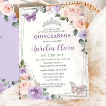 Lila Lilac Blush Bläschen Silber Quinceañera XV 16