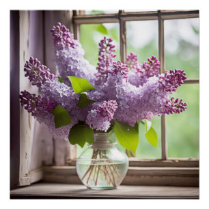 Lila Lilac Bouquet Poster