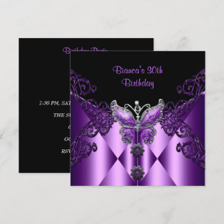 Lila Lilac Butterfly Jewel 30. Geburtstag Party Einladung